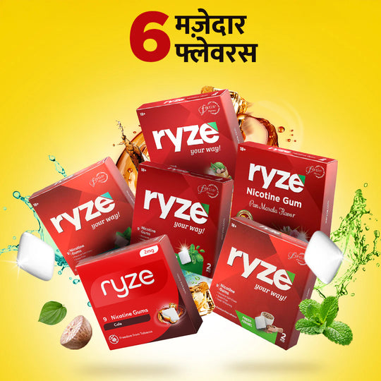 RYZE गम्स कॉम्बो पैक - 6 फ्लेवर
