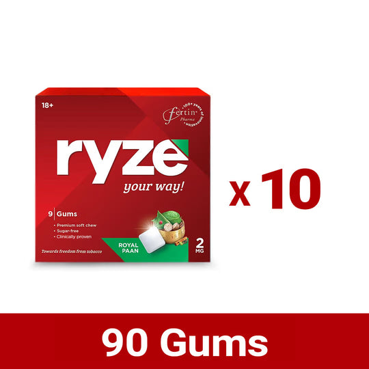RYZE गम्स रॉयल पान फ्लेवर - 2mg