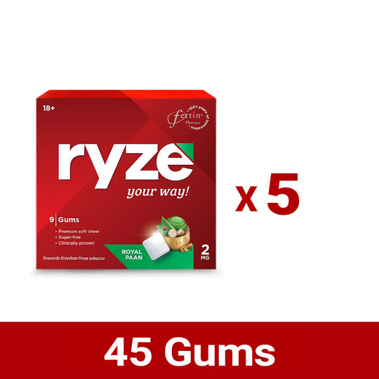 RYZE गम्स रॉयल पान फ्लेवर - 2mg