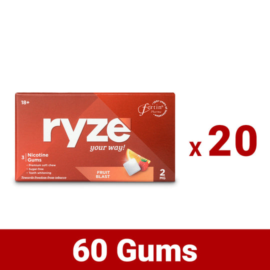 RYZE गम्स फ्रूट ब्लास्ट फ्लेवर - 2mg