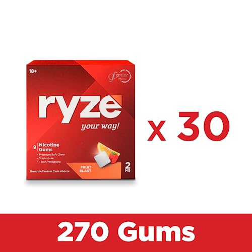 RYZE गम्स फ्रूट ब्लास्ट फ्लेवर - 2mg