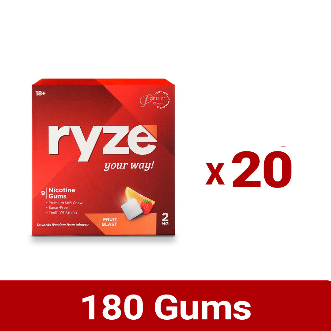 RYZE गम्स फ्रूट ब्लास्ट फ्लेवर - 2mg