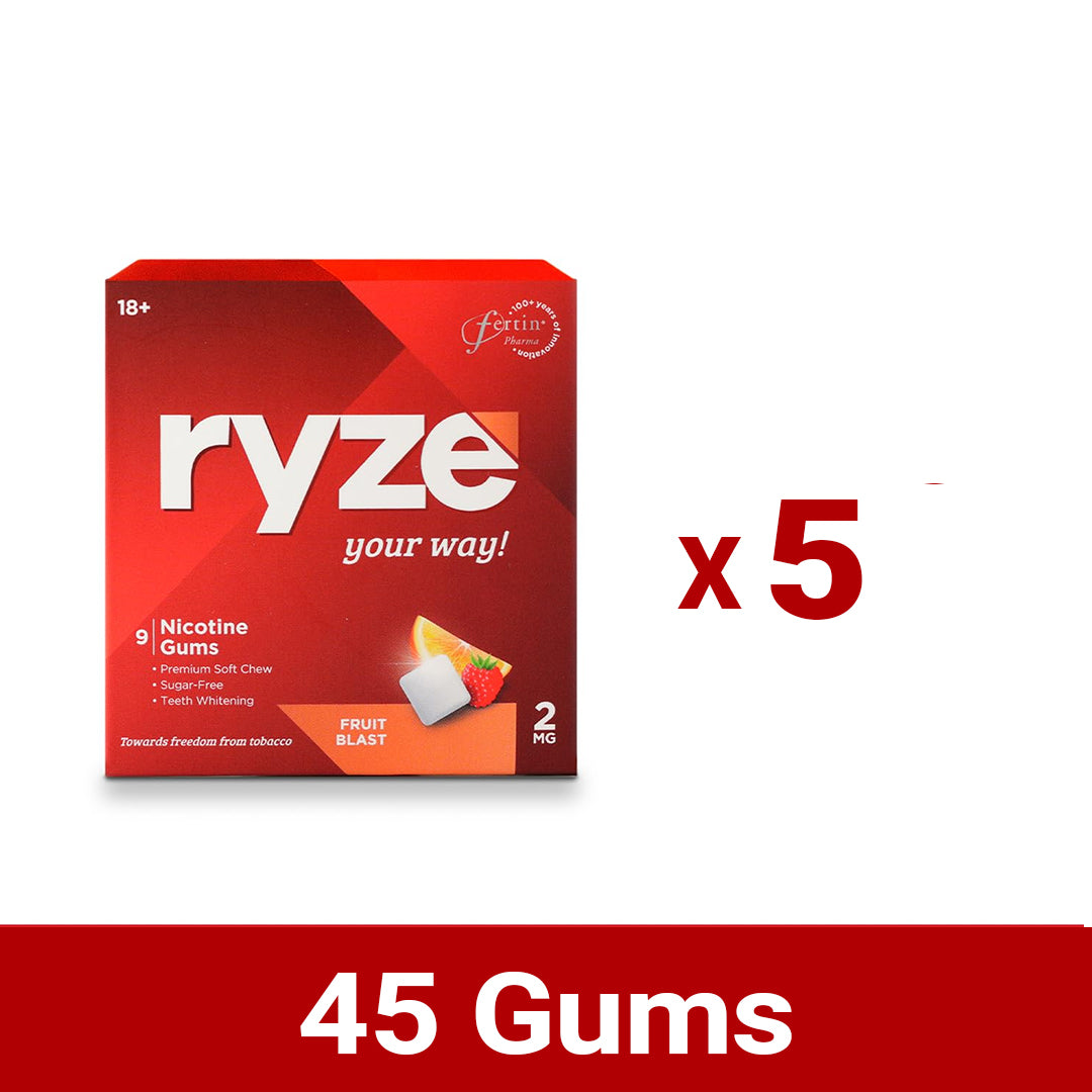 RYZE गम्स फ्रूट ब्लास्ट फ्लेवर - 2mg