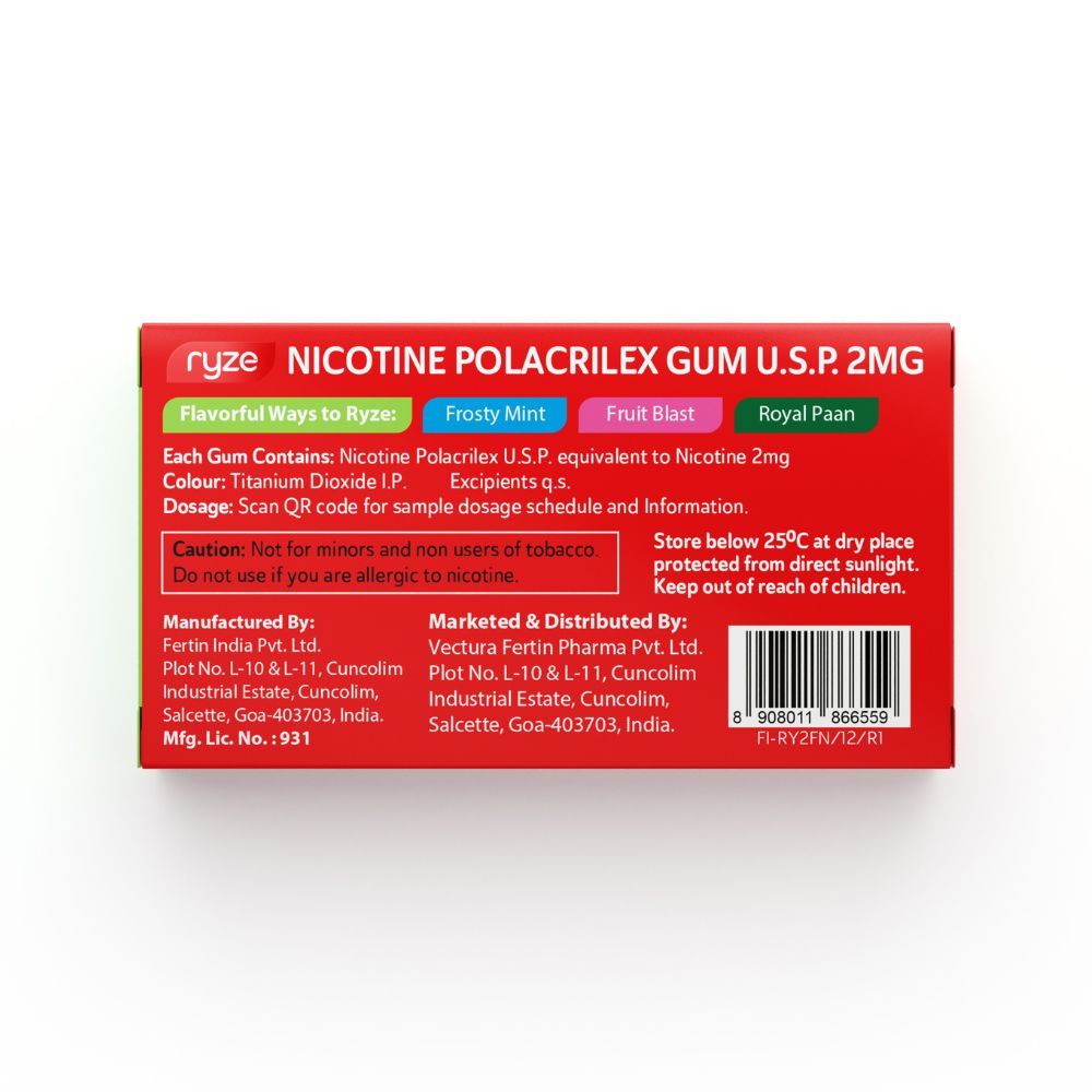 RYZE Gums (Fresh Fennel) Pack of 3